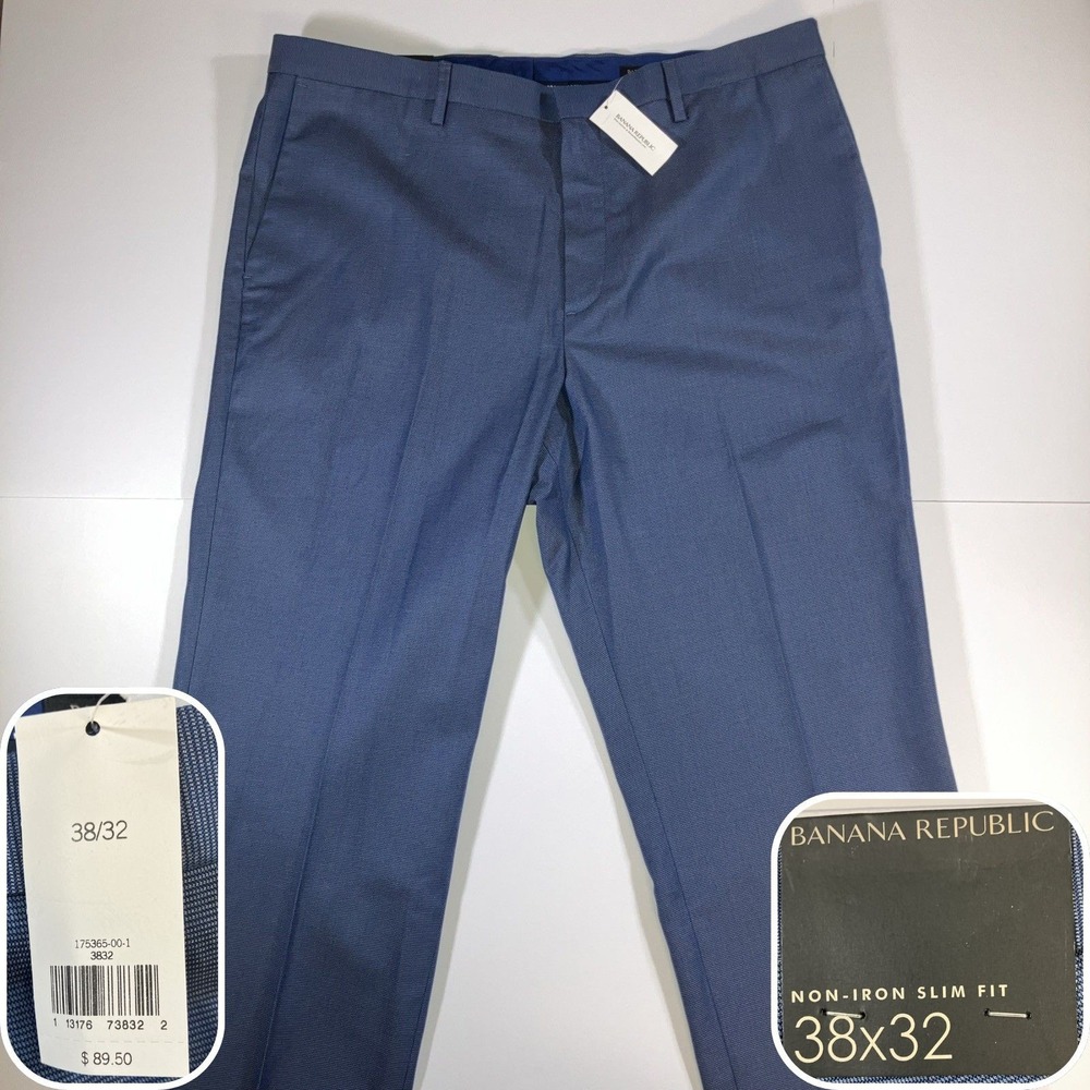 Banana Republic Men's Slim Chinos in Slate Blue